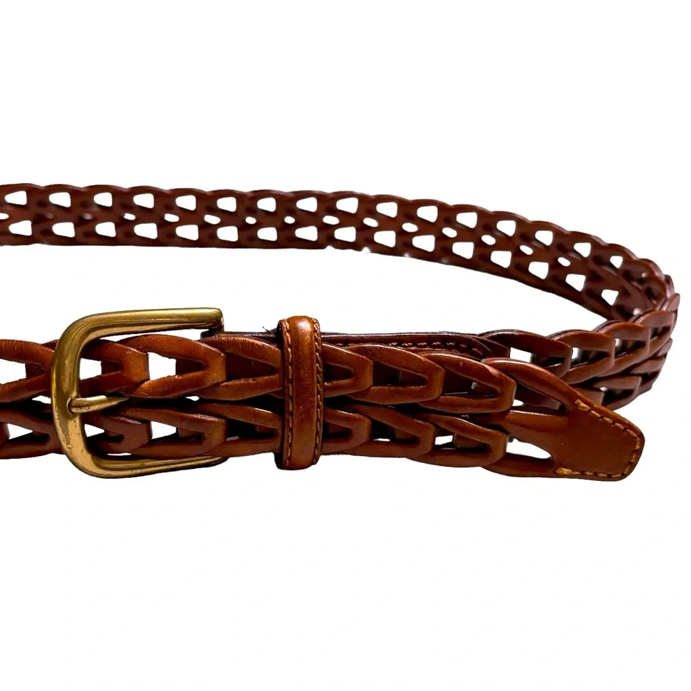 Brighton Vintage Link Leather belt solid brass buckle Excellent condition sz 36
